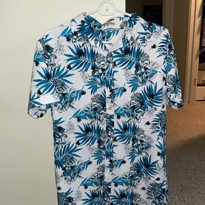 Tropical Blue Floral Men's Shirt